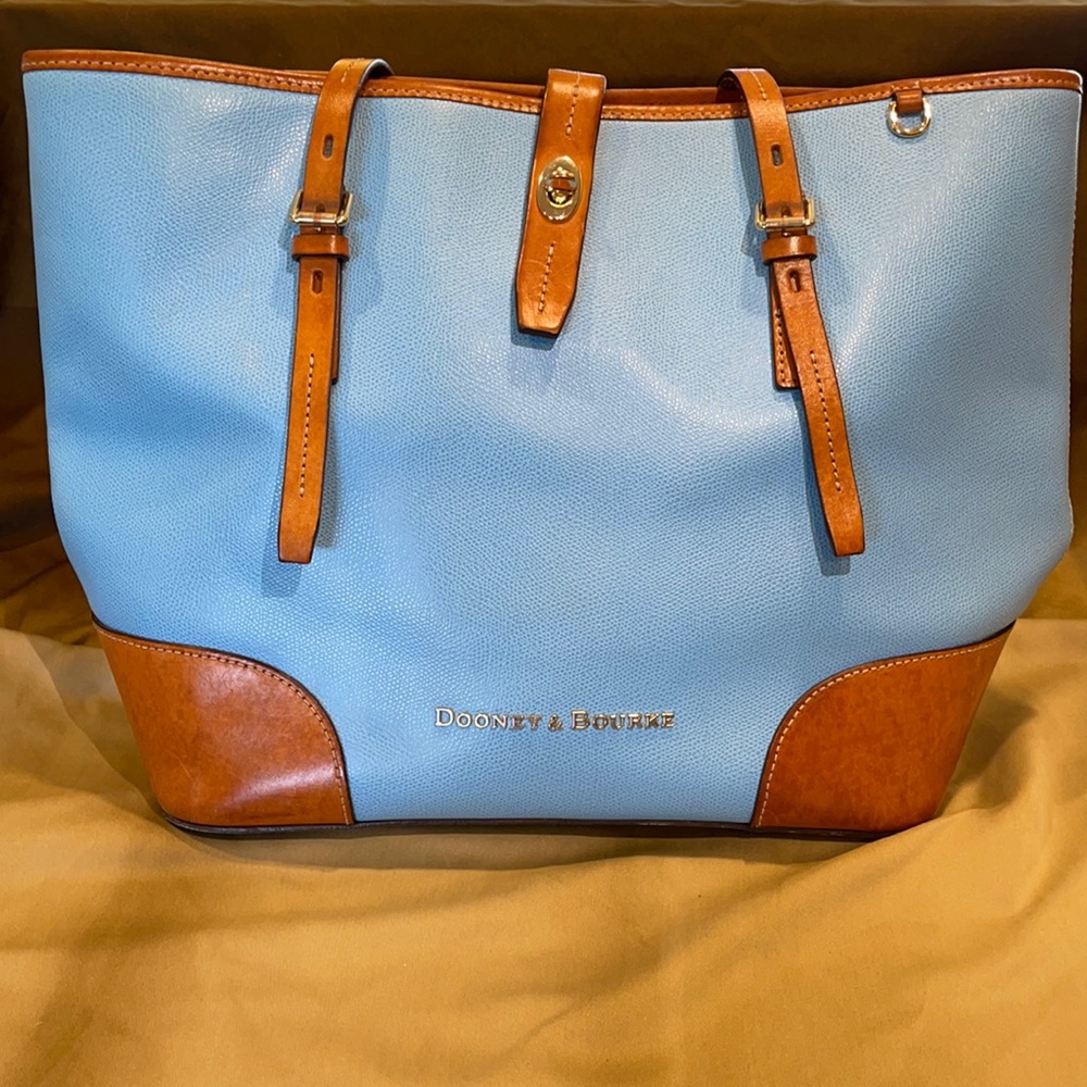 Dooney & Bourke Light Blue w/Stained Leather Bag